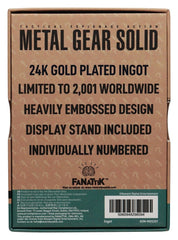 Metal Gear Solid 2 Ingot Snake 24k Gold Plated Limited Edition  5060948298094