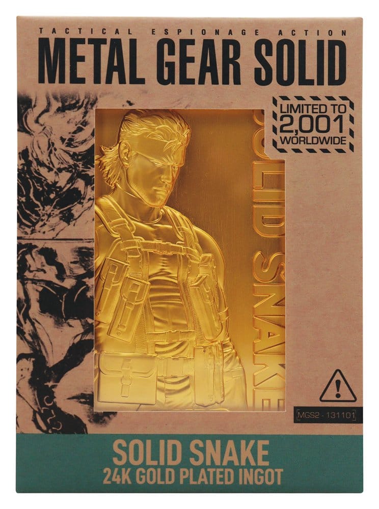Metal Gear Solid 2 Ingot Snake 24k Gold Plated Limited Edition  5060948298094
