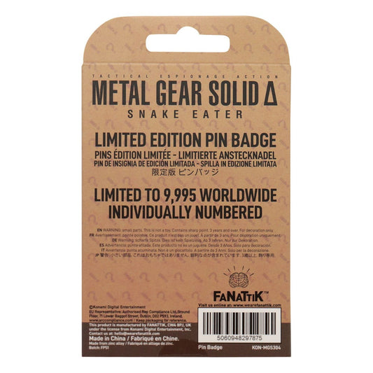 Metal Gear Solid Delta Pin Badge Fox Limited Edition 5060948297875