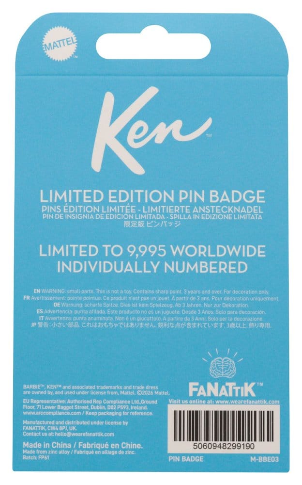 Barbie Ansteck-Pin Ken Limited EditionBarbie Pin Badge Ken Limited EditionBarbie Pin Ken Limited EditionBarbie Chapa Ken Limited Edition 5060948299190