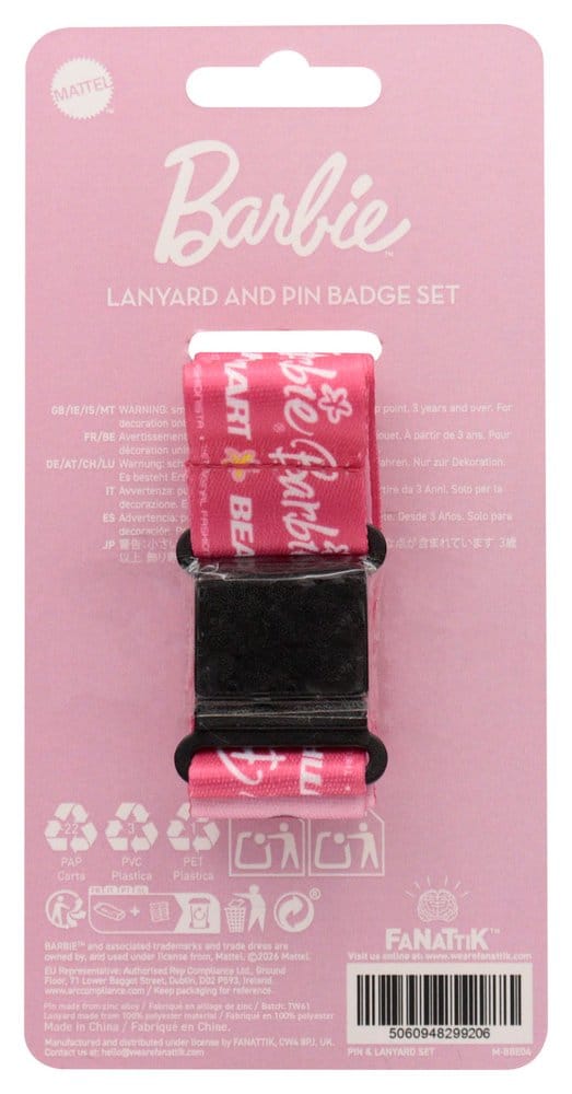 Barbie Schlüsselband & Ansteck-Pin SetBarbie Lanyard & Pin Badge SetBarbie dragonne & Pin's SetBarbie Llavero & Chapa Set 5060948299206