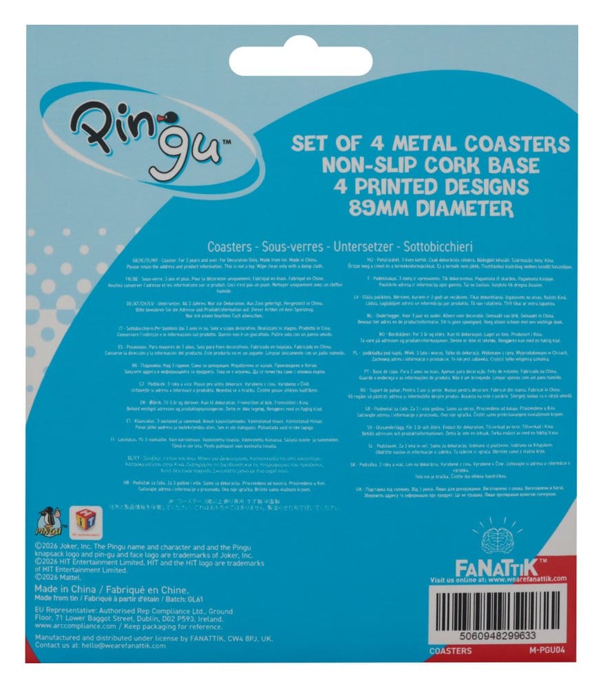 Pingu Coaster 4-Pack 5060948299633