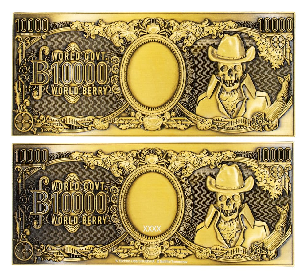 One Piece Replica 10,000 World Berry Metal Banknote 6 x 15 cm 5060948295437