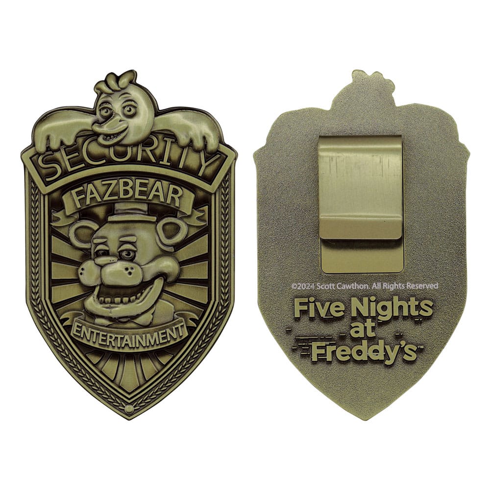 Five Nights at Freddy´s Replica Security Badge Antique Brass Edition 5060948296885