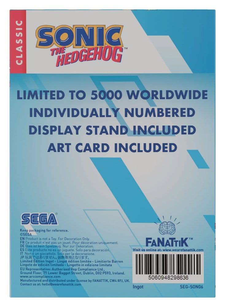 Sonic - The Hedgehog Ingot Limited Edition   5060948298636