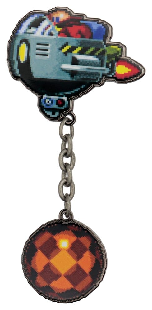 Sonic - The Hedgehog Pin Badge Dr. Eggman Egg Mobile Chained 5060948298759