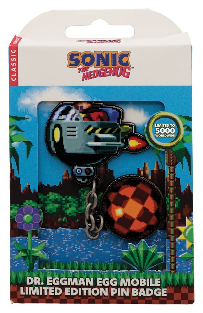 Sonic - The Hedgehog Pin Badge Dr. Eggman Egg Mobile Chained 5060948298759