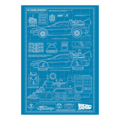 Back To The Future Art Print Time Machine Blueprint Limited Edition 42 x 30 cm              5060948294522