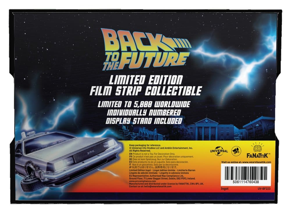 Back to the Future Ingot Metal Film Strip Collectible Limited Edition 5061114760438
