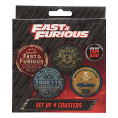 Fast & Furious Coaster 4-Pack Vintage Style  5060948297400