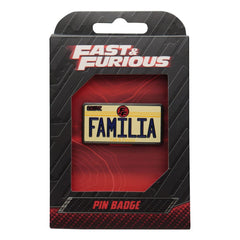 Fast & Furious Pin Badge Familia License Plate 5060948297431