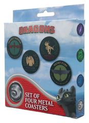 How to Train Your Dragon Coaster 4-Pack Dragon Printed Metal 5061114761121