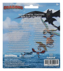 How to Train Your Dragon Coaster 4-Pack Dragon Printed Metal 5061114761121