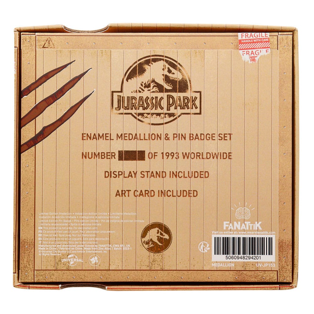 Jurassic Park Pin and Medallion Set Limited E 5060948294201