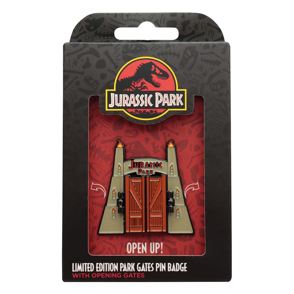 Jurassic Park Pin Badge Gates Hinged 5060948297844