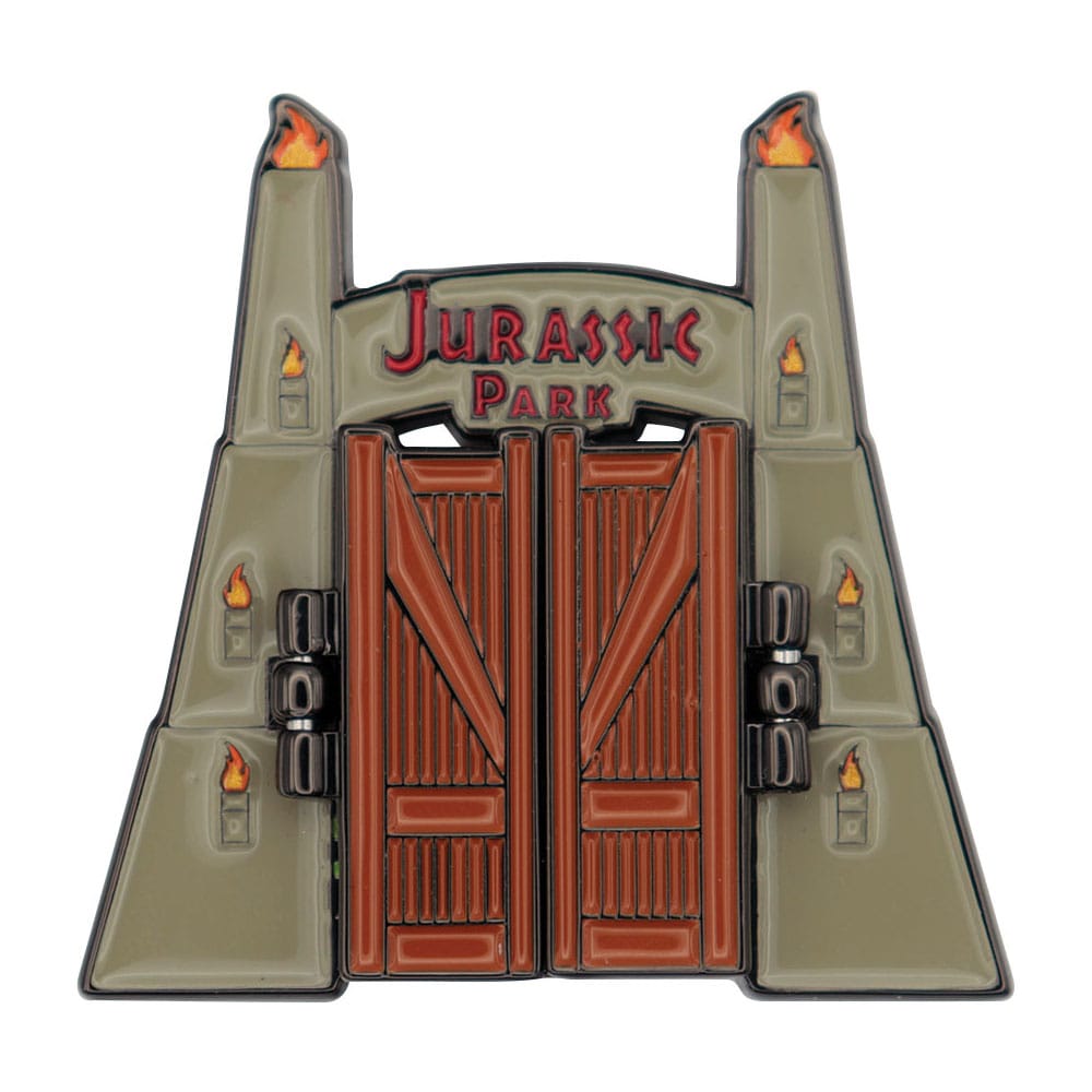 Jurassic Park Pin Badge Gates Hinged 5060948297844