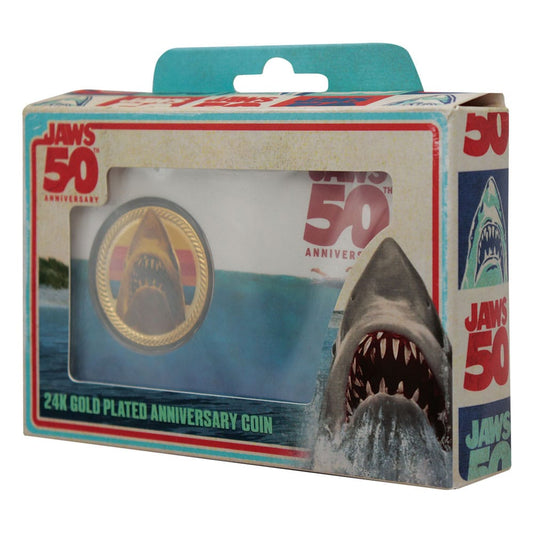 Jaws Collectable Coin 50th Anniversary 24k Gold Plated Limited Edition 5060948297349