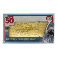 Jaws Replica 1/1 50th Anniversary Regatta Ticket 24k Gold Plated 5060948297363