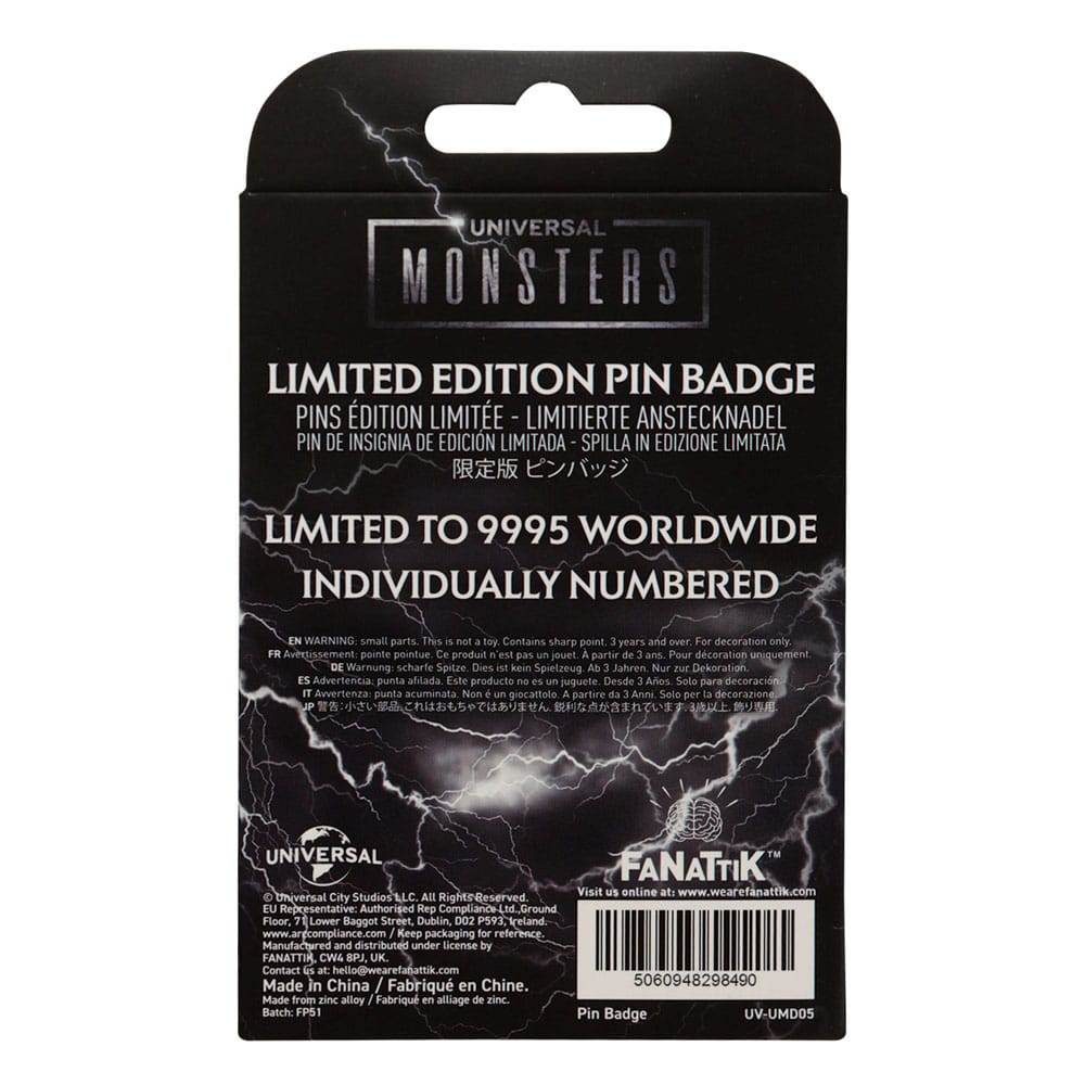 Universal Monsters Pin Badge Limited Edition 5060948298490