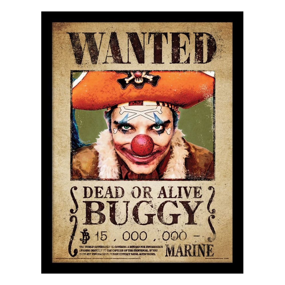 One Piece Collector Print Framed Poster Buggy Wanted 5050574055314