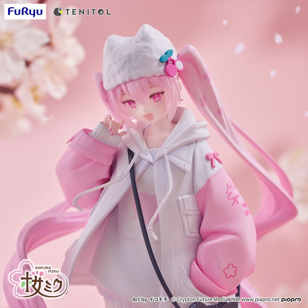 Hatsune Miku Tenitol PVC Statue Sakura Miku Cool style [petit] 19 cm  4580736407473
