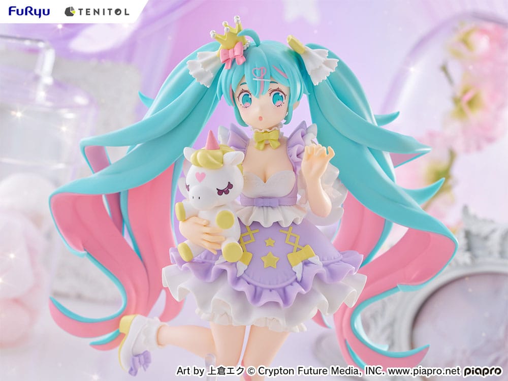 Hatsune Miku Tenitol PVC Statue Hatsune Miku Yumekawa Princess Lavender Ver. 21 cm 4580736407510