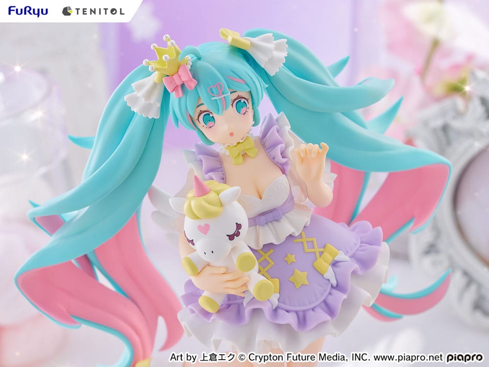 Hatsune Miku Tenitol PVC Statue Hatsune Miku Yumekawa Princess Lavender Ver. 21 cm 4580736407510