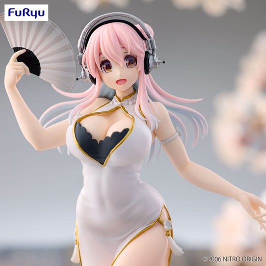Super Sonico Trio-Try-iT PVC Statue White China Dress Ver. 21 cm 4571623506737