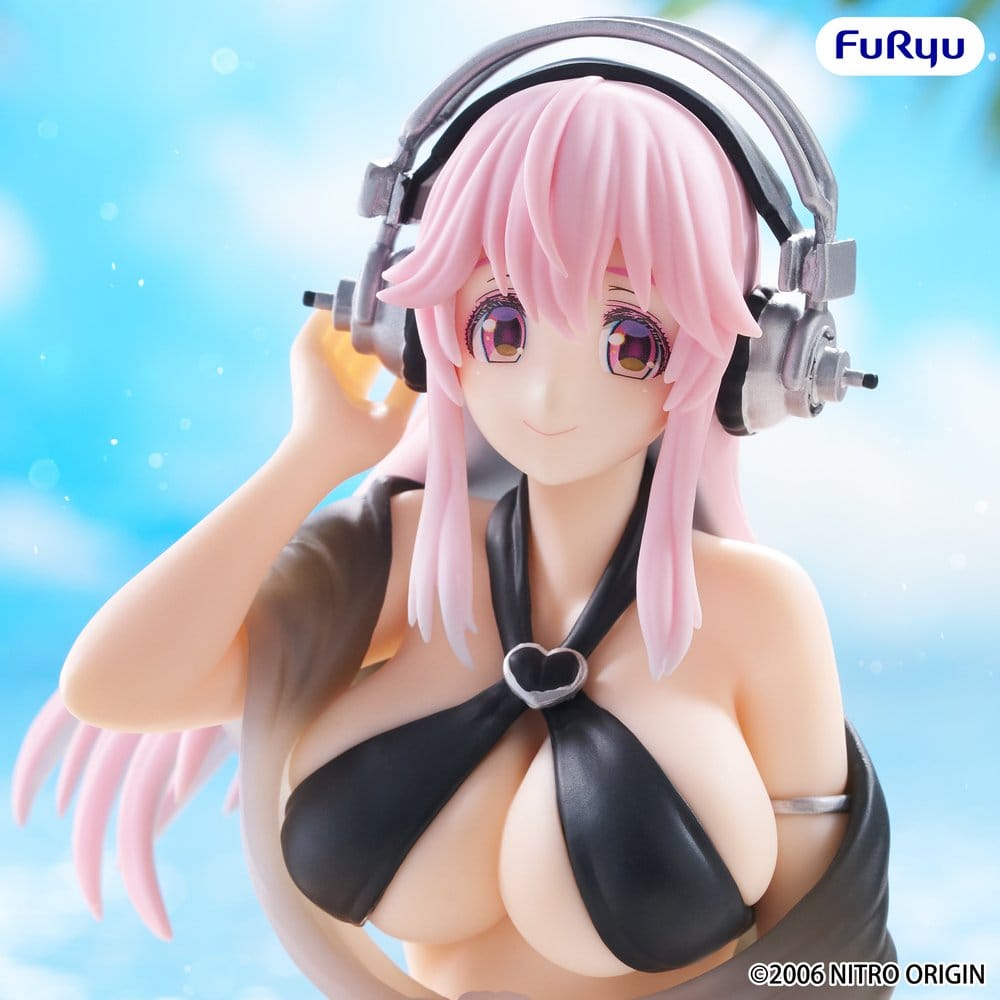 Super Sonico Noodle Stopper PVC Statue Super Sonico Swimsuit Black Color Ver. 10 cm 4571623513049