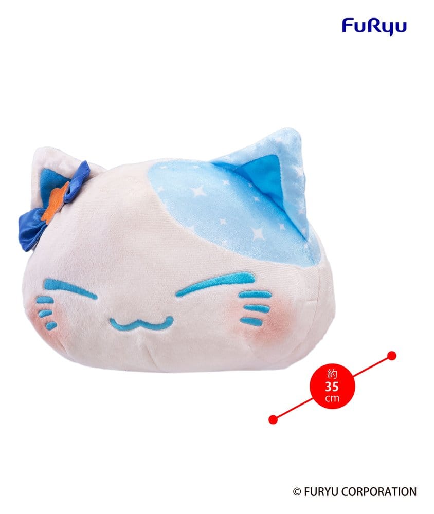 Nemuneko Cat Big Plush Figure Blue 35 cm 4571623513162