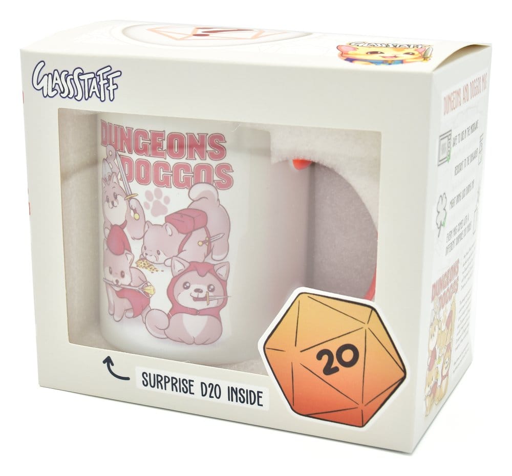 Glassstaff Gift Set Mug & Dice D20 Dungeons & Doggos 8720726467438