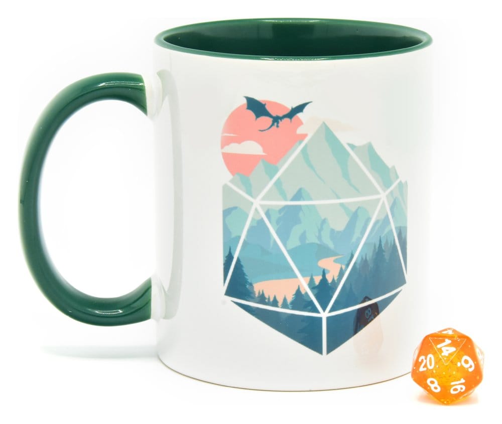Glassstaff Gift Set Mug & Dice D20 A D20 Scene 8720726467407