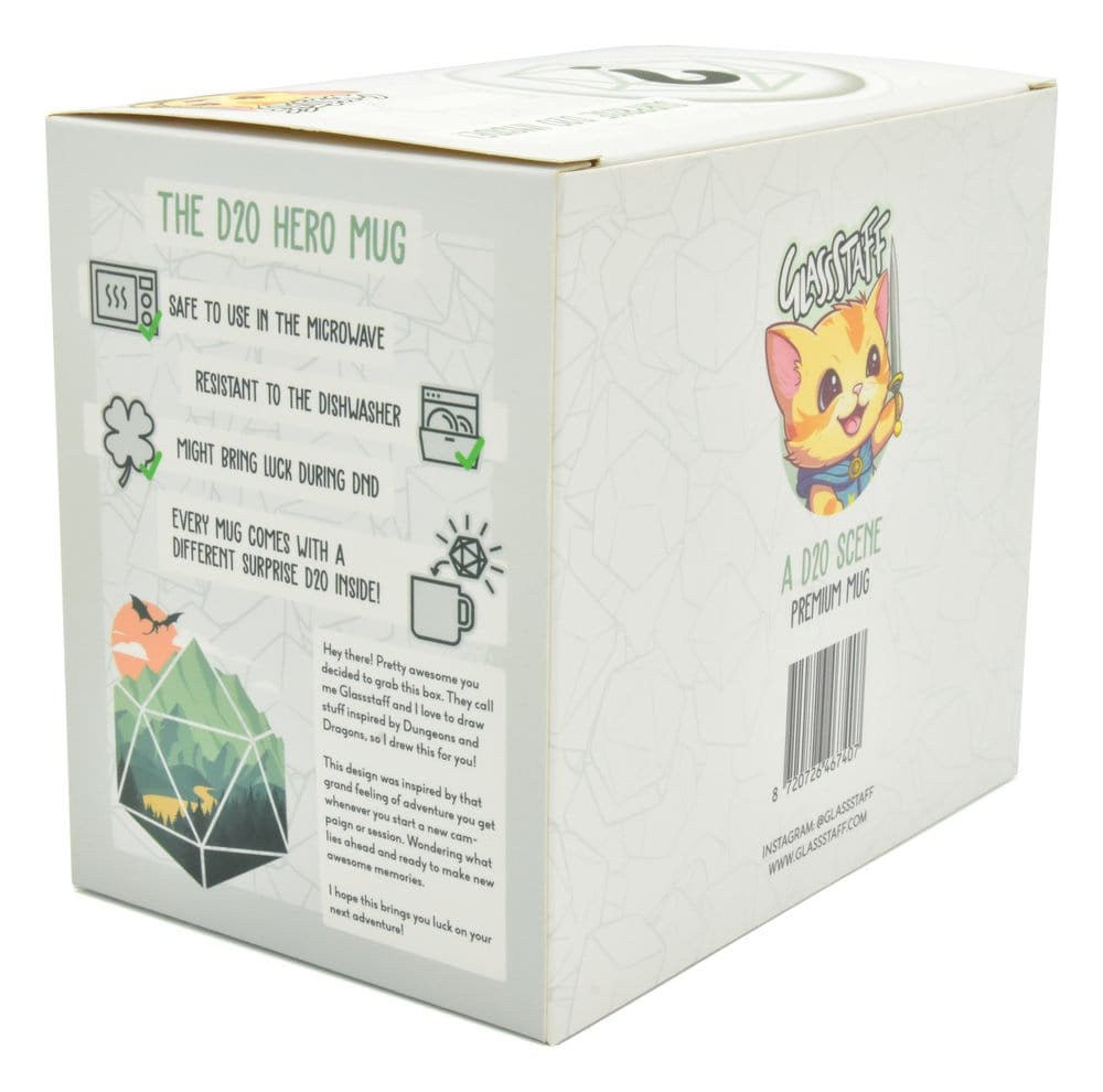 Glassstaff Gift Set Mug & Dice D20 A D20 Scene 8720726467407