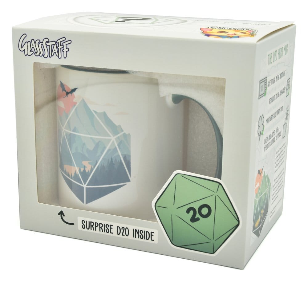 Glassstaff Gift Set Mug & Dice D20 A D20 Scene 8720726467407