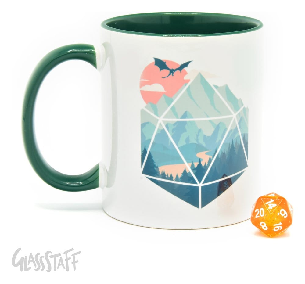 Glassstaff Gift Set Mug & Dice D20 A D20 Scene 8720726467407