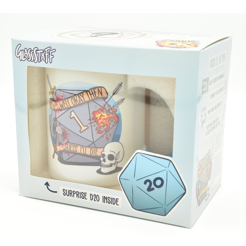 Glassstaff Gift Set Mug & Dice D20 Guess I'll Die  8720726467414