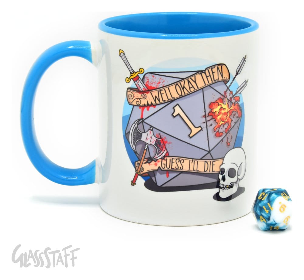 Glassstaff Gift Set Mug & Dice D20 Guess I'll Die  8720726467414