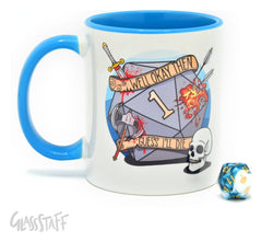 Glassstaff Gift Set Mug & Dice D20 Guess I'll Die  8720726467414