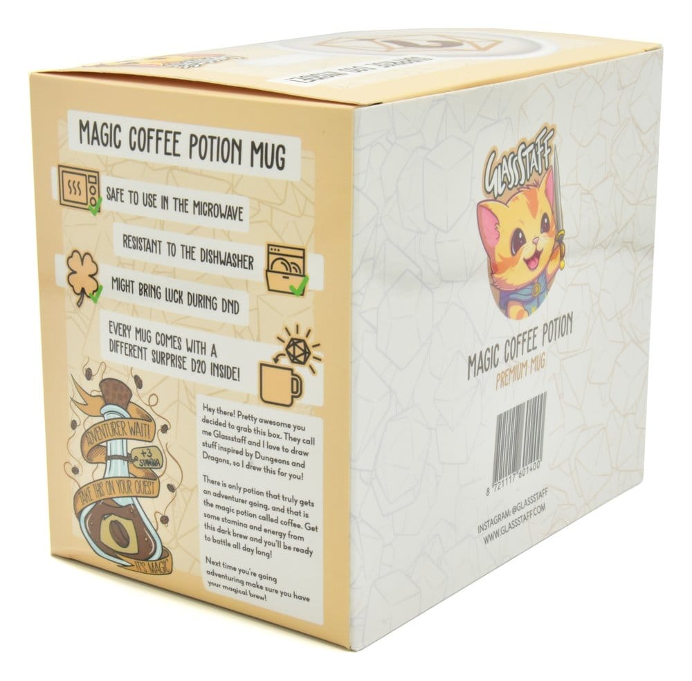 Glassstaff Gift Set Mug & Dice D20 Coffee Potion  8721117601400