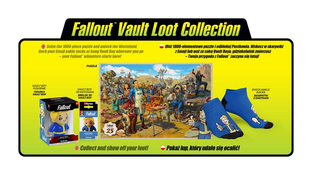 Fallout gift set Fallout Vault Loot Collection (Puzzle, socks, figurine & key ring) 5908305250616