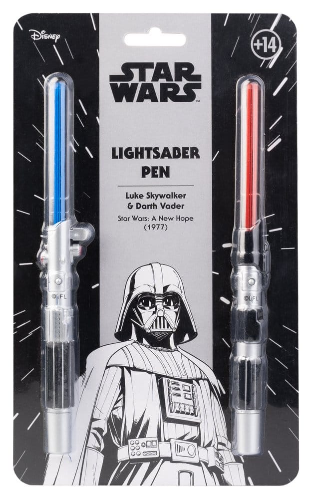Star Wars Set of 2 Lightsaber Pens  Luke Skywalker & Darth Vader 8435497280963