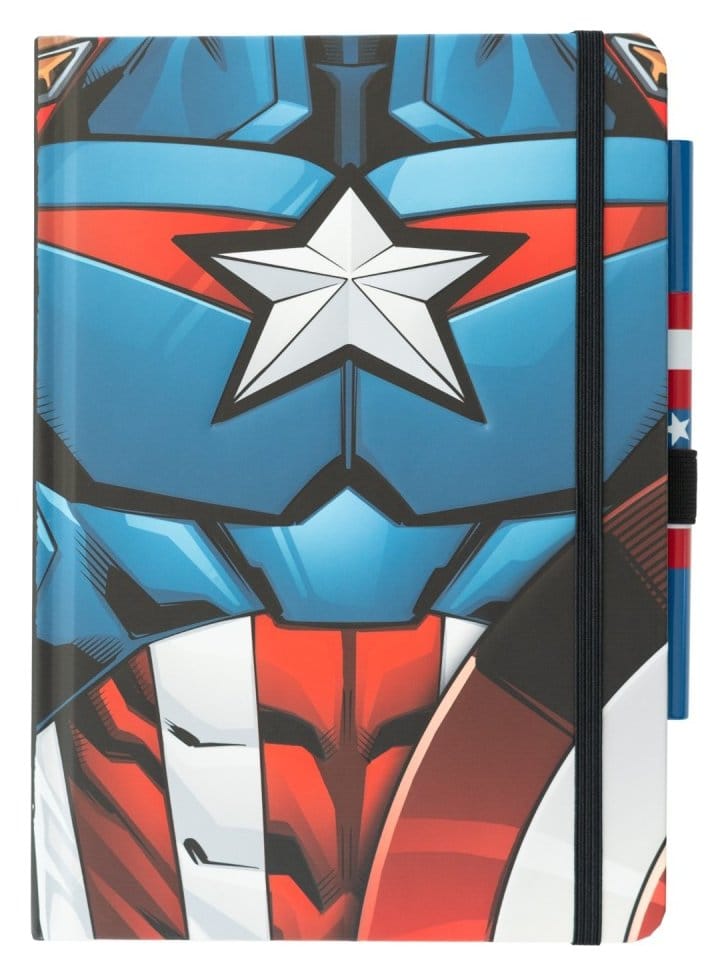 Marvel Captain America Premium Notebook with Pen Uniform A5 8435497297367