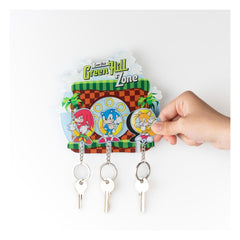 Sonic the Hedgehog Key rack incl. 3 key rings 8435747823414
