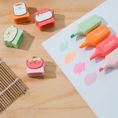 Pusheen Highlighters with Topper Sushi Roll Set of 4 8435747828075