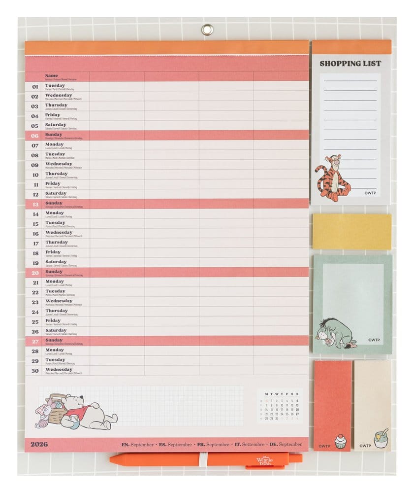 Winnie the Pooh Magnetic Planner 2026/27 30 x 35 cm 8435747832171