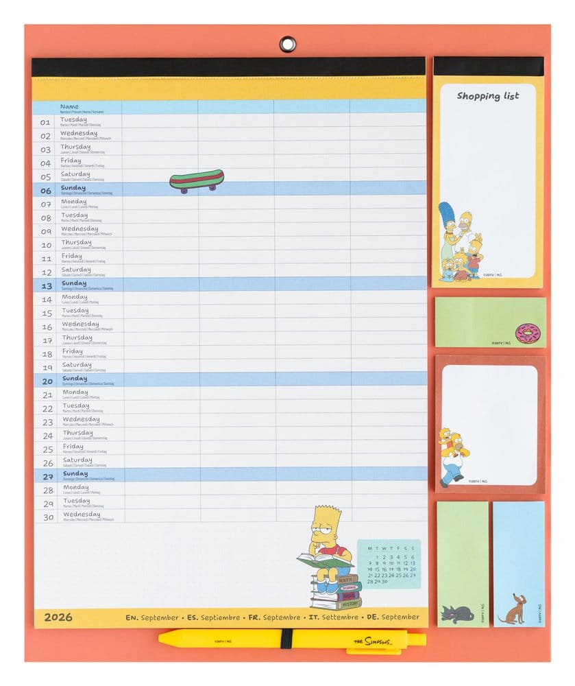 The Simpsons Magnetic Planner 2026/27 30 x 35 cm 8435747832195
