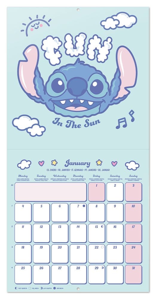 Disney Stitch 2027 Wall Calendar 30 x 30 cm 8435747832669