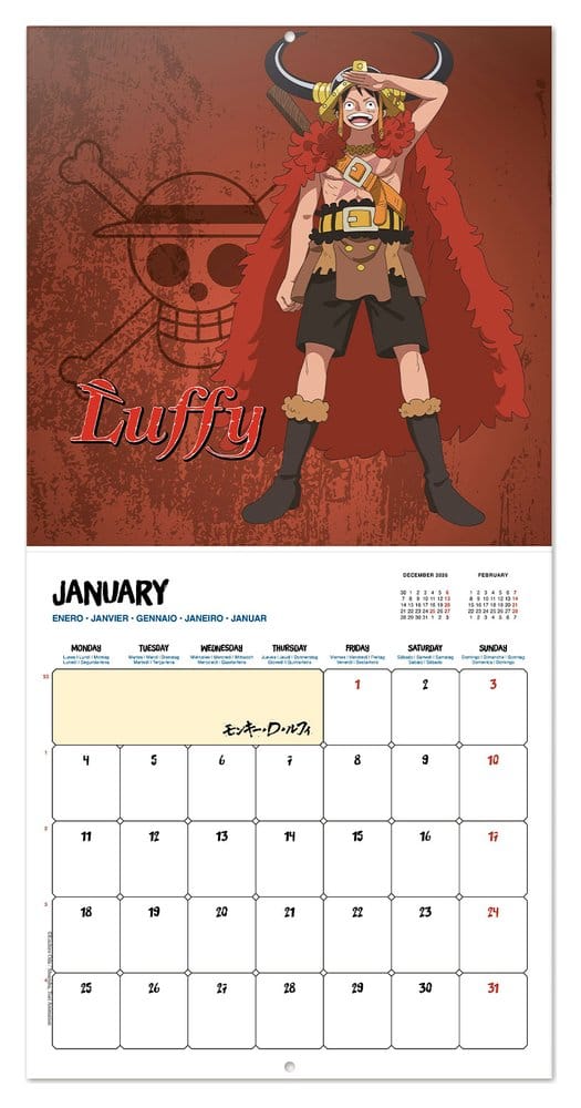 One Piece Wall Calendar 2027 30 x 30 cm 8435747832928