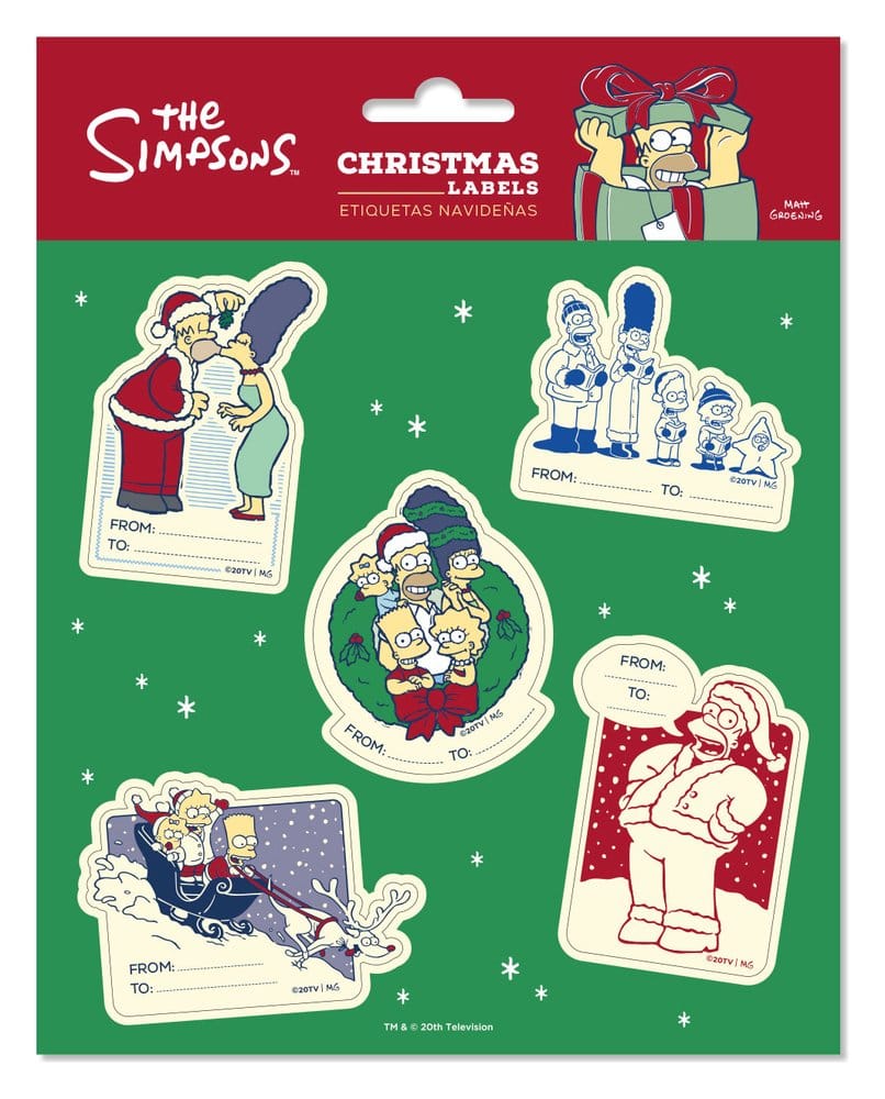 The Simpsons Premium Self-Adhesive Christmas Labels (10) 8435747834175