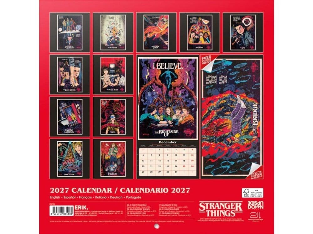 Stranger Things Wall Calendar 2027 30 x 30 cm 8435747835585